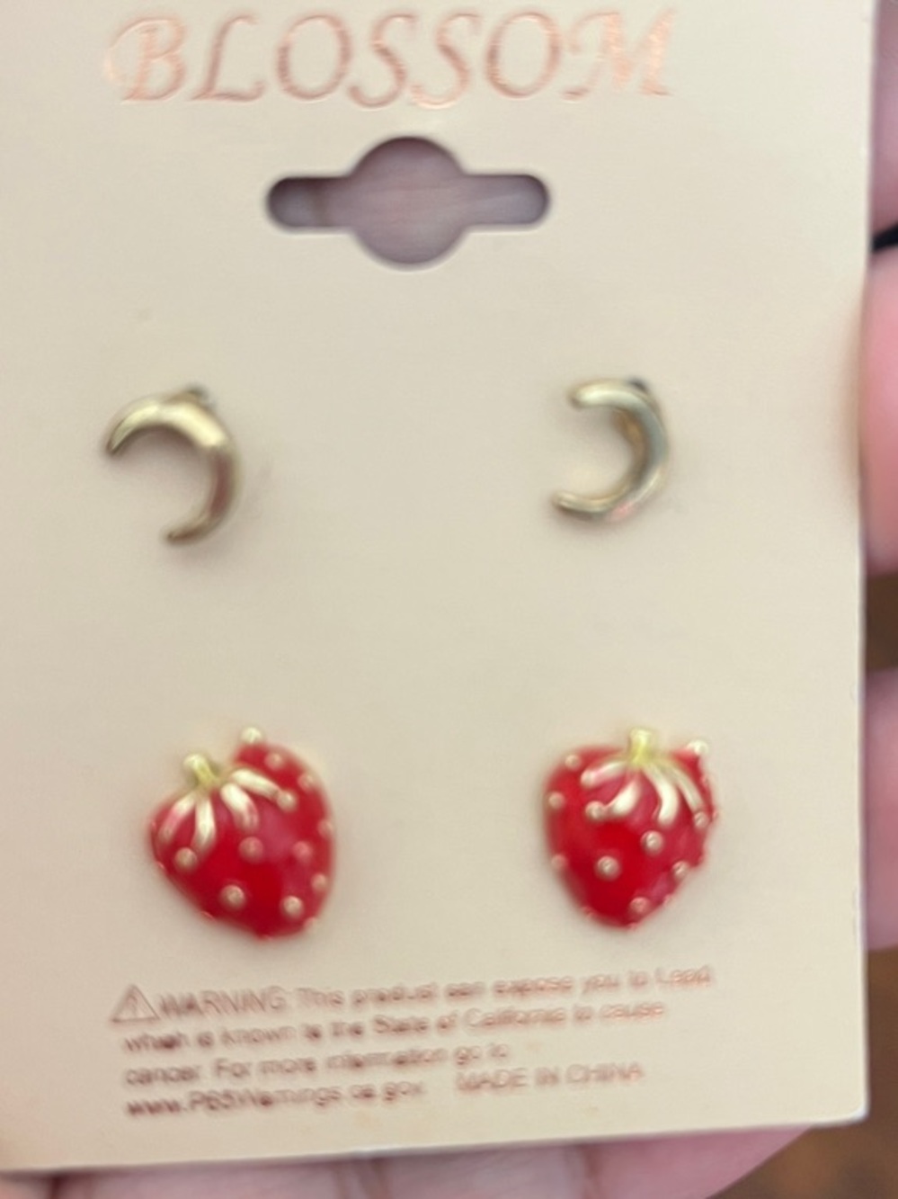 Red Strawberry Stud Earrings and noon earrings
